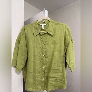H&M Olive Linen Shirt
